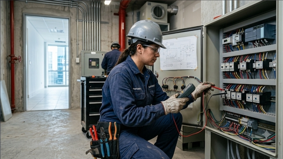 Técnico electricista para mantenimiento en construcción Limpiolux